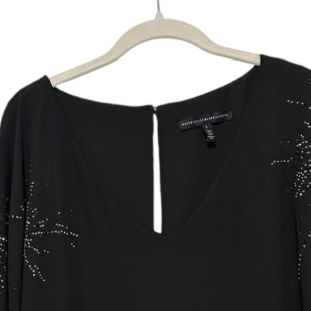 Whitehouse BlackMarket kimono sleeve starburst embellished blouse Size L - Picture 10 of 10